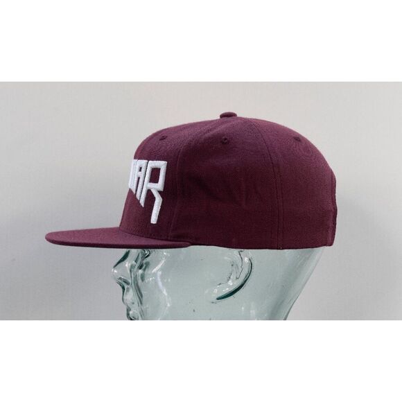 So Gnar Flat Brim Snapback Hat / Cap Maroon White - Picture 6 of 9